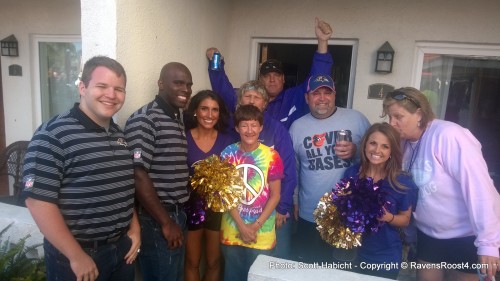 Some of the Ravens cheerleaders (men and women) stopped by to say hello.